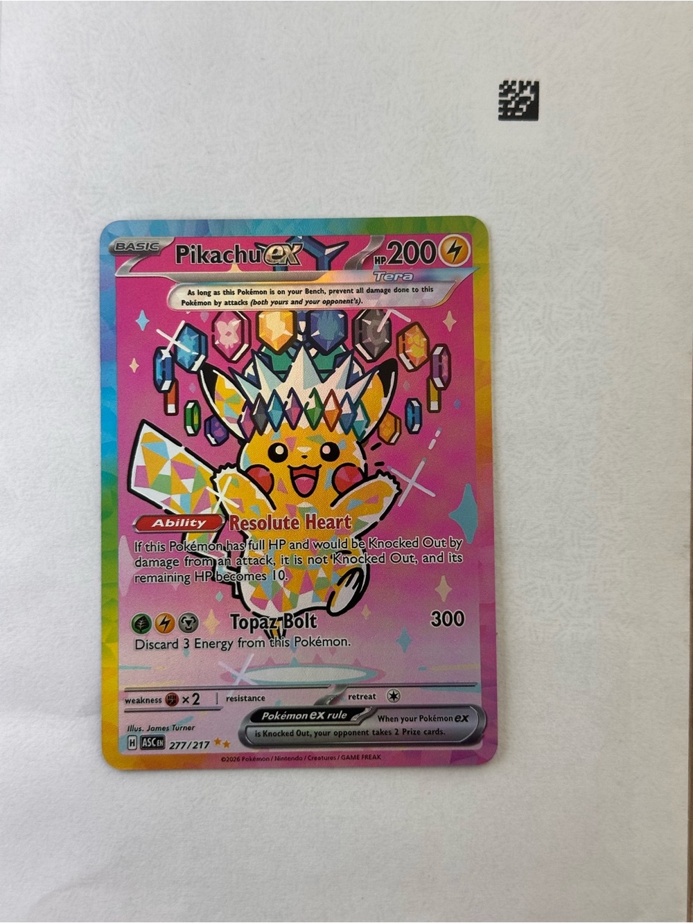 Pikachu ex Tera Pink Holographic Trading Card DIY Read description